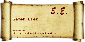 Samek Elek névjegykártya